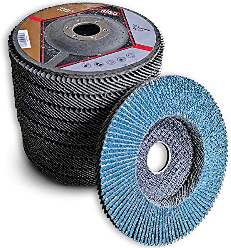 LOT 10 DISQUES PLATS A LAMELLES ZIRCONIUM 125 MM GRAIN 40