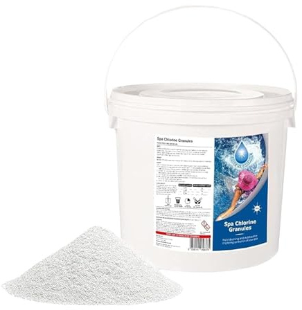 5 Kg Stabilised Chlorine Granules Fast Dissolving Pool Treatment | Fast Dissolving Granules, Rapid Water Disinfecting and Cleaning, for Hot Tubs, Spas and Swimming Pools