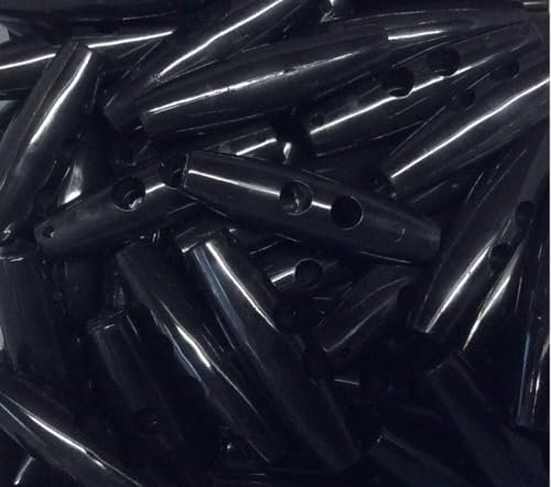 5 Knebelknöpfe schwarz 11 x 40 mm