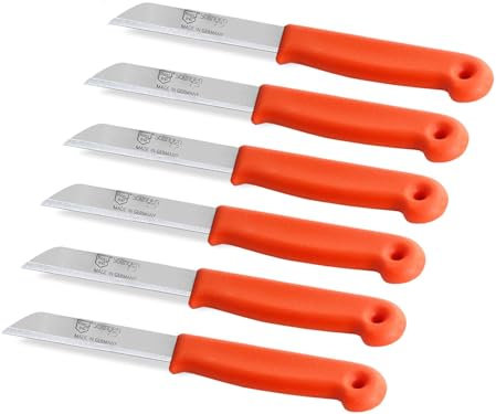 Obstmesser aus Solingen Gemüsemesser Set Universal Messer Klein Groß Made in Germany Schälmesser mit Scharfer Glatter Messerklinge aus Rostfreiem Edelstahl Küchenmesser Ergonomischer Griff (6, Lang)
