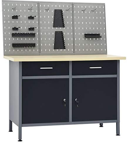 Yongdu Werkbank mit 3 Werkzeugwänden, Werktisch, Arbeitstisch, Schweißtisch, Maschinenuntergestell,