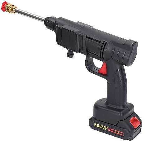 Lavadora a Presión Portátil Inalámbrica, Lavadora Eléctrica de Alta Potencia de 450 PSI con 2 Baterías Recargables, Pistola de Agua Limpiadora de Mano para Detalles de (Enchufe
