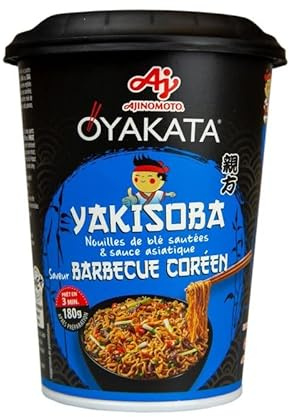 Oyakata - Nouilles Sautées Yakisoba BBQ Coréen 93g - Saveurs du Monde - Prêt en quelques minutes - Lot De 4