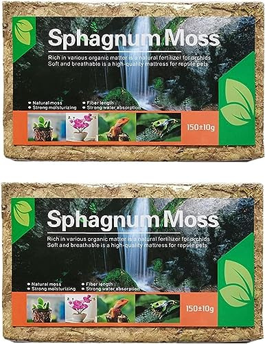 2 Stück Sphagnum Moos Premium Torfmoos Spagnummoss für Garten Pflanzen | Moos für Orchideen Terrarien Fleischfressende Pflanzen Sukkulenten und Reptilien