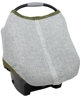 Little Unicorn Autositz-Baldachin aus 100 % Baumwoll-Musselin, superweich, leicht, mit Fenster, atmungsaktiv, Magnetverschluss, Baby und Kleinkind, maschinenwaschbar, Geschenk für Dusche (Grüner