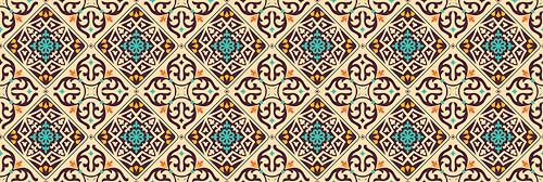 HUBDECO - Teppich - Küchenteppich - Badezimmerteppich - Badteppich - Küchenläufer - Teppich Läufer - Teppich Küche - PCV, Vinyl - rutschfest - Azulejos Mosaik Bunt - 40x120cm