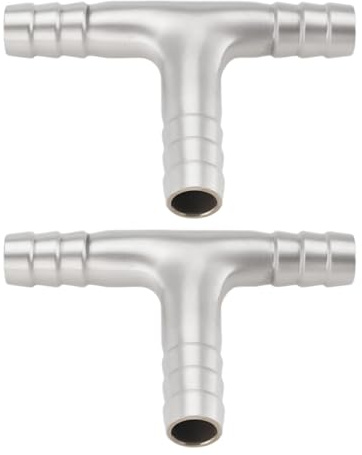 The Lord of the Tools 2 Piezas de 10mm de Repuesto de Conector en T Conector de Púas de Manguera de Acero Inoxidable 304 Accesorio de Púas en Forma de T de 3 Vías para Agua Gas Y Aceite
