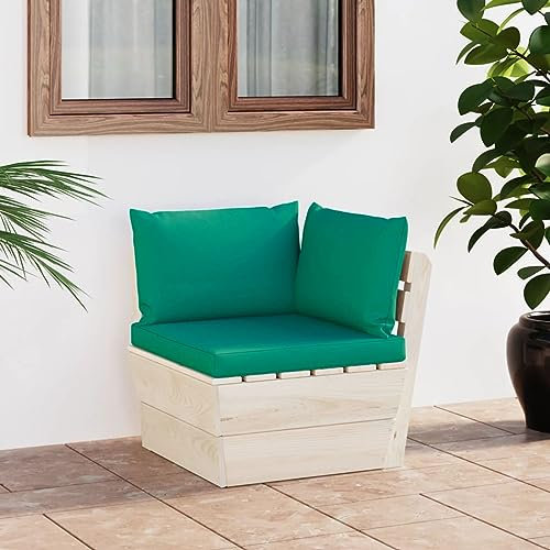 Xichuzi Garten-Paletten-Ecksofa mit Kissen, Lounge Sofa Outdoor, Garten Loungemöbel, Gartensofa, Gartenlounge, Outdoor Möbel Sofa, Imprägniertes Fichtenholz
