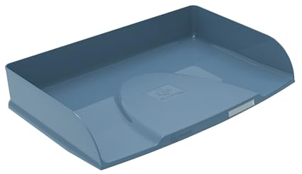 Exacompta - Ref. 10570D - 1 Combo Styli Autentik horisontell brevlåda - för arkivering av dokument i liggande format - etiketthållare ingår - stapelbar - dim 25,5x36,5x6,5 cm - blågrå