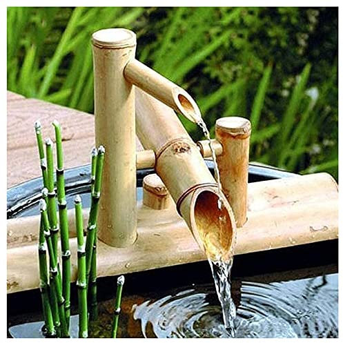Fontana in bambù con pompa, fontana zen Feng Shui per interni ed esterni, decorazione da giardino, fontana da giardino in bambù
