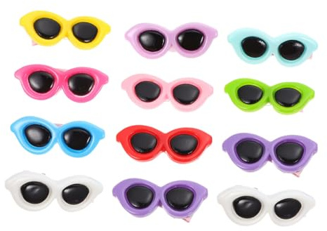 TOYANDONA 12 Stück Haustierdekorationen Sonnenbrillen Haarspangen aus Kunststoff mit Feiner Verarbeitung Leicht Tragbar für Party und Festival Geeignet Zufällige Farbe