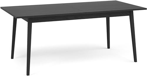 konsimo Vidis Esstisch ausziehbar 160-200 cm inkl. Tischplatte Helle Eiche/Schwarz Esszimmertisch Vintage - Landhaus - 200x90x75 cm - Tisch Küchentisch Speisetisch - Esszimmer Küche (schwarz)