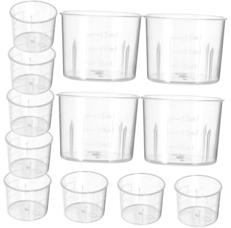 Abaodam 100pcs Plastic Measuring Cups Scale Small Lab Beakers for Chemistry for Baking and Mixing Liquids
