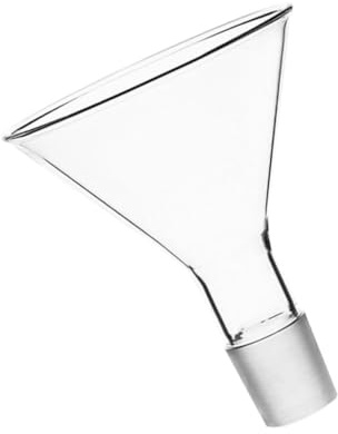 Embudo de Llenado de Vidrio de Cuello Corto Triangular 1pieza | Alta Resistencia a Choques Térmicos y Ataque Químico, Uso en Laboratorios para Trasvasar Líquidos en Frascos Pequeños
