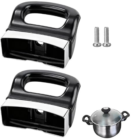 2 Stück Universal Topfgriff-Ersatz – Hitzebeständige Bakelit Griff mit Schrauben für Kochgeschirr, Ideal für Töpfe, Pfannen und Schnellkochtöpfe, Ergonomischer Griff, Einfache Installation