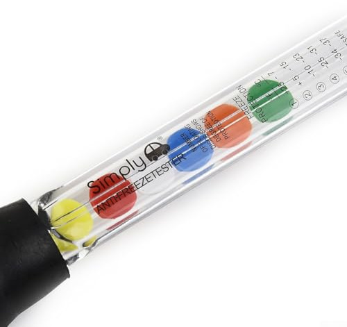 Gdfnmogo Testeur d'antigel, garantissant des lectures précises du niveau de protection contre le gel du liquide de refroidissement, équipé de 6 disques flottants à code couleur et d'une ampoule en