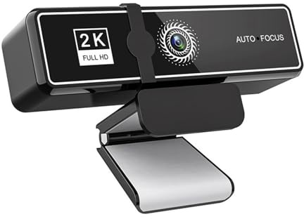 JOJIDE Webcam 4K con messa a fuoco automatica 30FPS, fotocamera for computer USB 2K/1080P con doppio microfono integrato e copertura for la privacy(Black-2K)