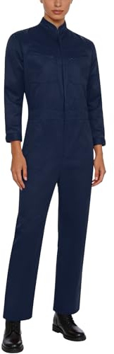 inhzoy Damen Arbeitsoverall Langarm Coverall Baumwolle Mechaniker Overall Mit Muti-Tasche Reißverschluss Arbeitsanzug Werkstatt Bauarbeiter