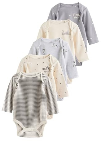 NEXT Nyfödda unisex Långärmade babybodys 5-pack Monokrom 80-86