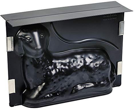 ORIGINAL KAISER 3D Maxi Osterlamm Backform groß 1,75l, Backform Lamm groß für Ostern, antihaftbeschichtet, Motivbackform mit Befestigungsklammern, Schwarz