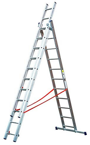TB Davies 3.14m/10.30ft STILO 3 Section Combination Ladders, Staircase Ladder, Extension Ladder, Extended A Frame Ladder In One, Extended Length 7.06m/23.16ft