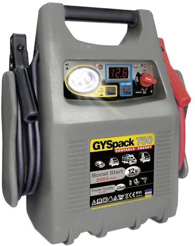 GYS Schnellstartsystem Gyspack 750 026179 Starthilfestrom (12 V)=750 A Arbeitsleuchte, Spannungswandler 230 V, Verpolun