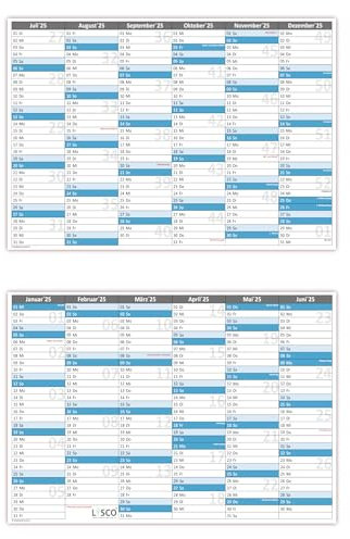 Tafelkalender DIN A5 2025 (10 Stück) Format (148 x 210 mm) 300g BD Papier sehr gut beschreibbar