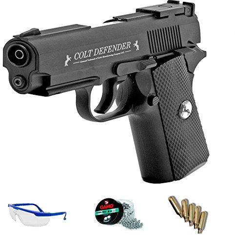 Pack Pistola de Aire comprimido Colt Defender - Pistola Umarex semiautomática Fullmetal de perdigones BB de Acero 4.5mm - Potencia menor a 3,5J