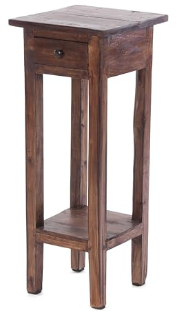 TELEFONTISCH NAPOLEON | 75x30x30 cm, braun, Recyclingholz | Beistelltisch