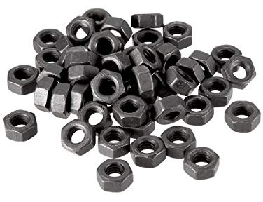 sourcing map 50 Stück Sechskantmuttern M6x1 mm Kohlenstoffstahl Schwarz | Muttern mit metrischem Grobgewinde