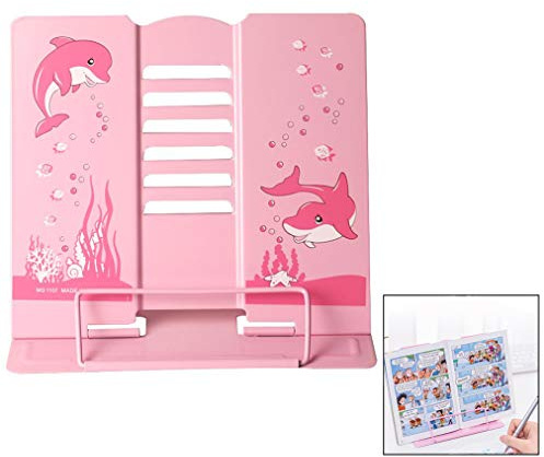 LHKJ Delphin Bücherregal, 1 Ständer, Buchständer, verstellbar, Ständer für Bücher, Rezeptbücher, Tablets, Bücher, für Kinder