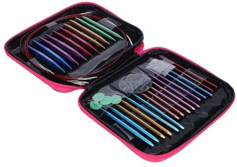 KSTE Rundstricknadeln Set, Stricknadeln Austauschbare Rundstricknadeln, Stricknadel 1 Satz austauschbares Aluminium Rundstricknadel-Sets for Leder Projekte, Haus- und Küchenzubehör.