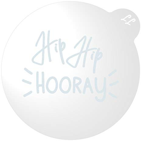 LissieLou Hip Hip Hooray Cookie Embosser Happy Birthday Icing Fondant Stamp for Birthday Celebrations