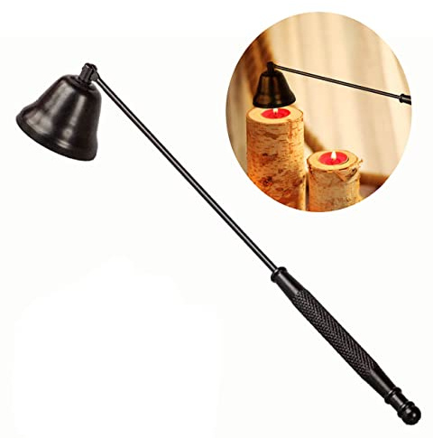 CC wonderland zone Candle Snuffer Accessory -Wick Snuffer Accessory with Long Handle for Putting Out Candle Flame Safely,Black(Bells Shape)