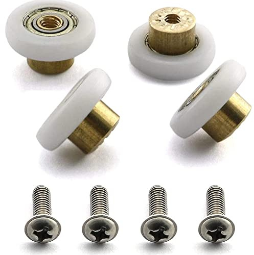 Lot de 4 roulettes de rechange pour porte de douche 20 mm/23 mm/25 mm/27 mm de diamètre