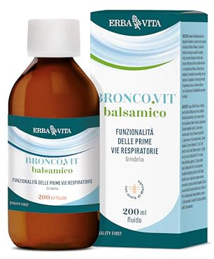 ERBA VITA Bronco.vit Balsamico integratore alimentare a base di estratti vegetali naturali indicato per donare sollievo alle vie respiratorie - 200 ml
