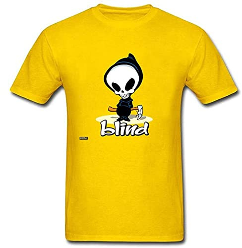 Awesome Tshirt Mens Blind Ghost Skateboards T Shirt Cool Design Gift Top T-Shirts Popular Tops & Tees Formal Yellow L
