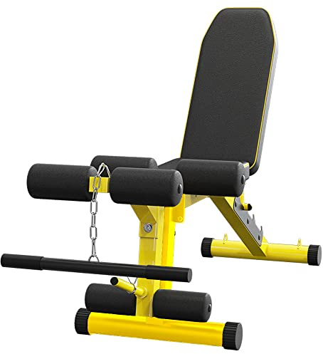 EASY BIG Utility Weight Bench with Leg Extension - Multi-Position Adjustable Bench for Strength Training, Dumbbell Exercise and Ab Workouts