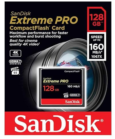 SanDisk 128GB Extreme PRO Compact Flash Memory Card UDMA 7 Speed Up To 160MB/s