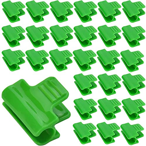50 PCS Greenhouse Clamps, Garden Shading Pipe Clips, Frame Shading Net Rod Clip, Netting Tunnel Hoop Clips, Film Row Cover Tunnel Hoop Clip, for Fixing Plant Cover, Greenhouse Plastic Sheeting (5mm)