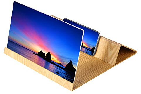 Lupa de Pantalla 2023 Versión Mejorada Lupa de Pantalla 2022 Versión Más Reciente Amplificador de Pantalla de Teléfono de Alta Definición de 12 '' con Radiación Woodain Standi