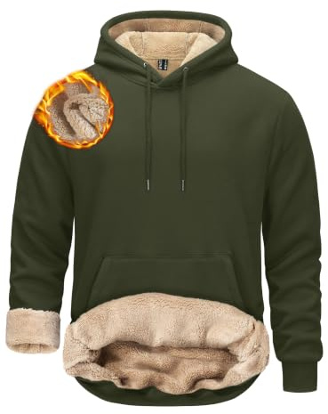 TACVASEN Herren Gefütterte Kapuzenpullover Warme Fleece Sweatshirts Hoodie Langarm mit Kapuze