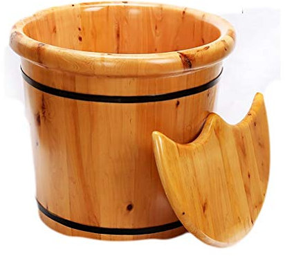 SilteD Eimer für Fußbad, Sauna-Zubehör, Sauna-Eimer, Wassereimer, handgefertigte Fußbadewannen aus Holz, Fußentspannungsfass Present