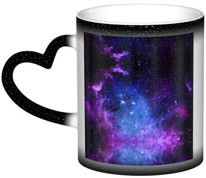 Idea de regalo única para hombres y maridos, tazas mágicas de cerámica sensibles al calor, taza de café personalizada, universo, galaxia, estrella, espacio