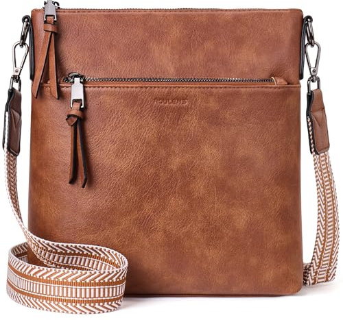 Roulens Mittel Damen Umhängetaschen, Leicht Damen Schultertasche aus Veganes Leder, Crossbody Bags für Frauen mit Verstellbar Abnehmbar Breiter Gurt