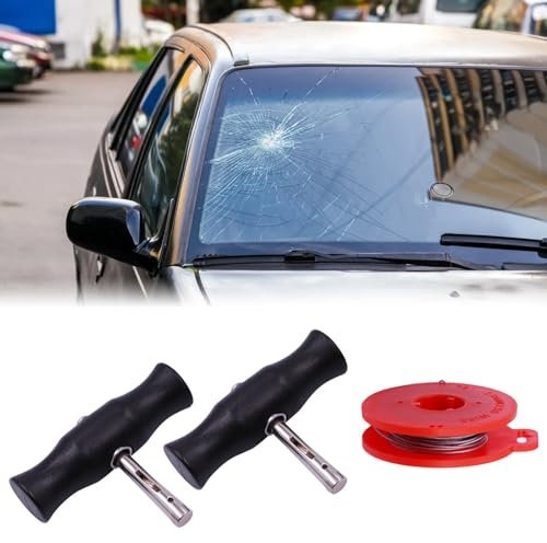 Herramienta Extracción Parabrisas de Coche,Kit Desmontaje Parabrisas del Automóvil,Herramienta de Desmontaje Parabrisas de Coche,Desmontaje Parabrisas del Automóvil,para Quitar Parabrisas Automóvil