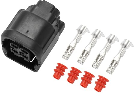 Hihaha LED-Scheinwerferstecker für Honda/Innenweiblicher Drahtanschlussstecker/Wasserdichter Kunststoff der Serie 2mm / 1 Satz Schwarz 4 Pin