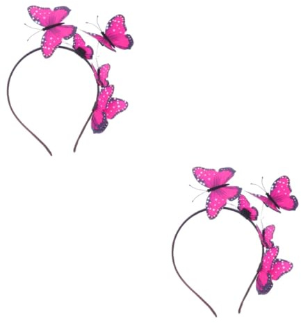 Healeved 2stücke Schmetterling Haarreif Für Damen Elastisches Haarband Kreatives Kopfschmuck-accessoire Für Partys Und Cosplay Rotes Design Vielseitig Einsetzbar
