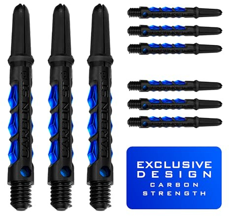 Harrows Dartpfeile 3 Sets Carbon ST Dartschäfte – insgesamt 9 Dartschäfte – Medium, Midi & Short – robuster Carbon-Verbundstoff