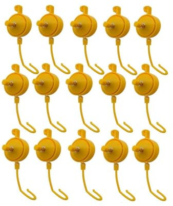 Tagtight Pflanzen Yoyo Grow Hanger with Stopper, Pflanzenstützen Staudenhalter, Pflanzenstütze Haken, YoYo Pflanzen Aufhängung für Monstera, Hortensien, Tomaten, Optimales Wachstum(15er-Pack)